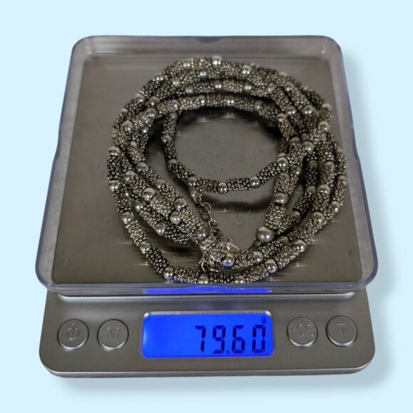 Vintage Napier 3-Strand Metal Beaded Statement Necklace - Picture 5 of 5